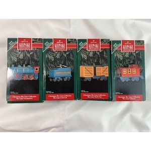 Complete 1-4 SKY‎ LINE Collection Metal Train Christmas Ornaments 1992 Hallmark